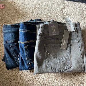 3 pairs of Chico’s So Slimming Jeans.
